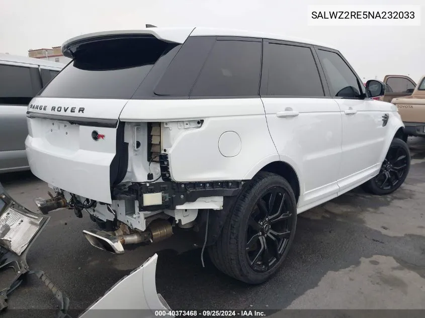 2022 Land Rover Range Rover Sport Svr/Svr Carbon Edition VIN: SALWZ2RE5NA232033 Lot: 40373468