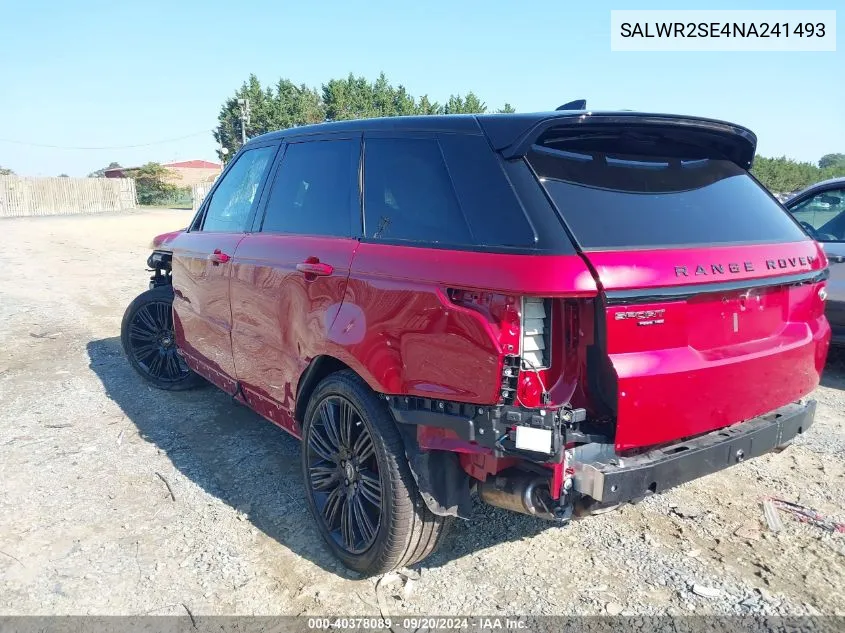 2022 Land Rover Range Rover Sport Hse Dynamic VIN: SALWR2SE4NA241493 Lot: 40378089