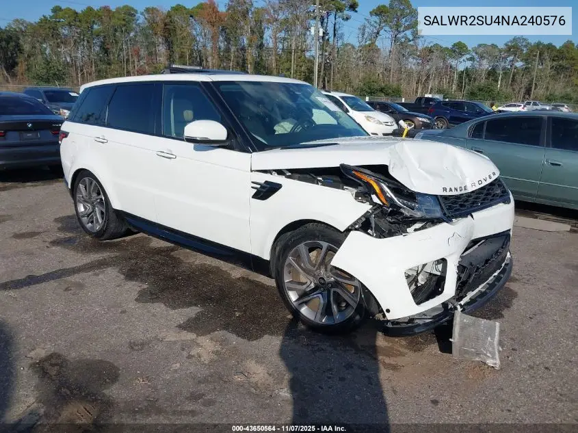 SALWR2SU4NA240576 2022 Land Rover Range Rover Sport Hse Silver Edition Mhev