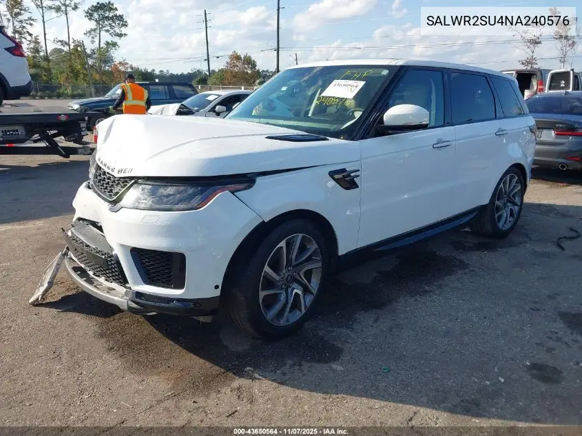 SALWR2SU4NA240576 2022 Land Rover Range Rover Sport Hse Silver Edition Mhev