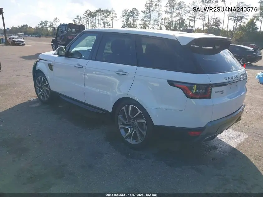 SALWR2SU4NA240576 2022 Land Rover Range Rover Sport Hse Silver Edition Mhev