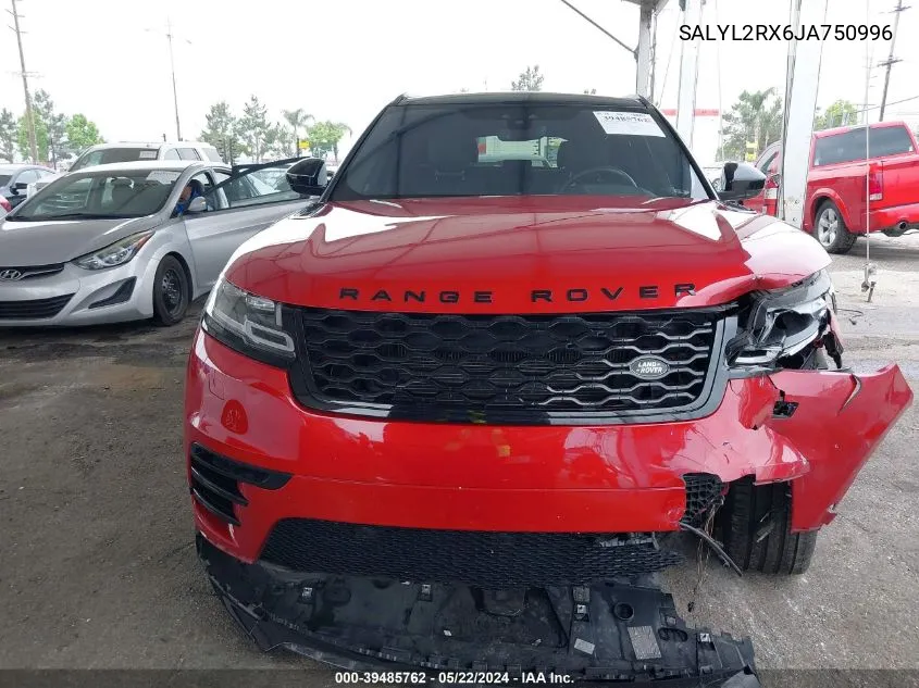 2018 Land Rover Range Rover Velar P250 Se R-Dynamic VIN: SALYL2RX6JA750996 Lot: 39485762