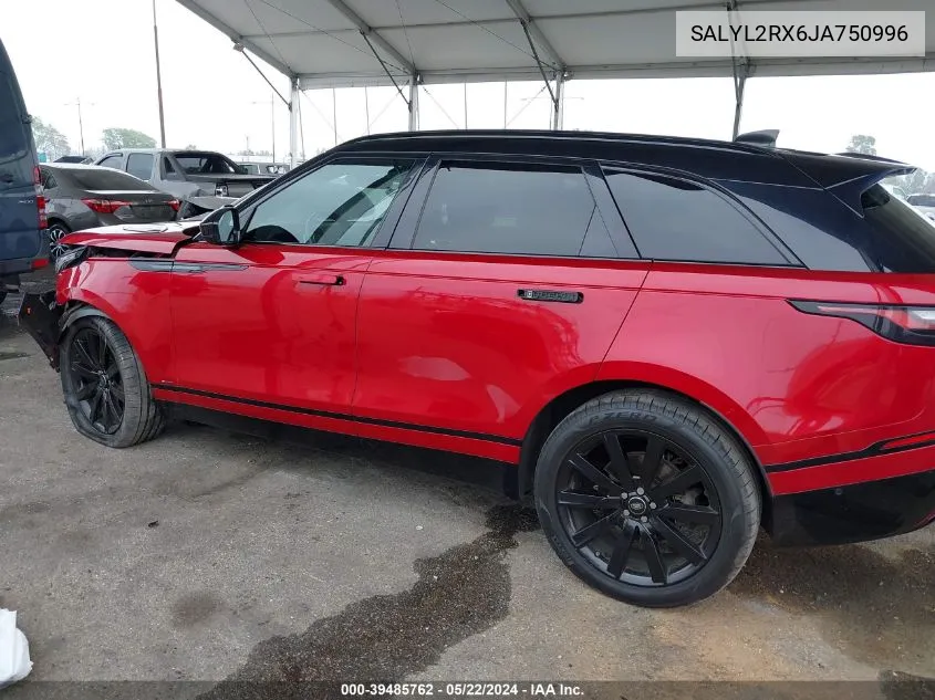 2018 Land Rover Range Rover Velar P250 Se R-Dynamic VIN: SALYL2RX6JA750996 Lot: 39485762