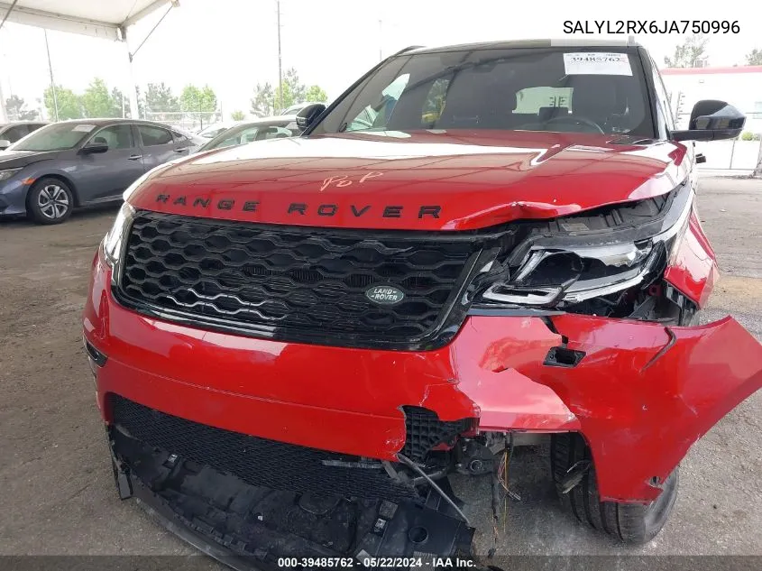 2018 Land Rover Range Rover Velar P250 Se R-Dynamic VIN: SALYL2RX6JA750996 Lot: 39485762