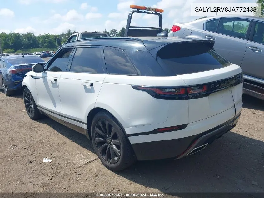 2018 Land Rover Range Rover Velar P380 Se R-Dynamic VIN: SALYL2RV8JA772433 Lot: 39572357