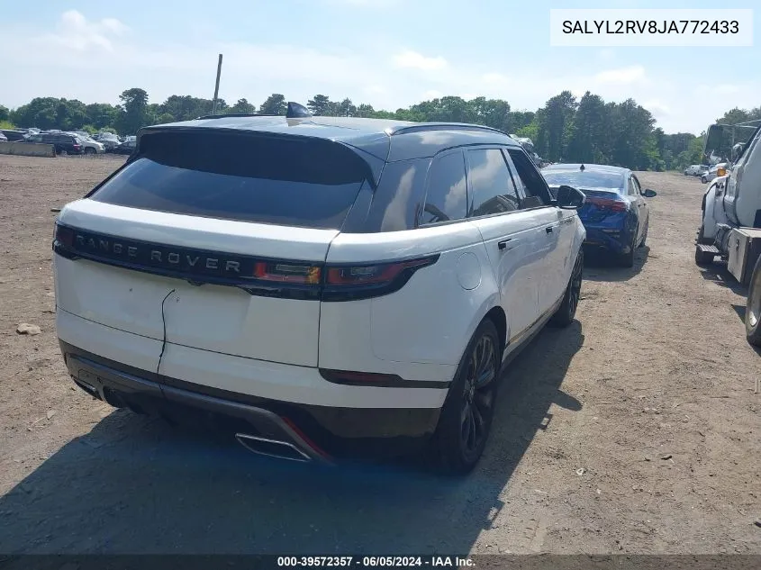 SALYL2RV8JA772433 2018 Land Rover Range Rover Velar P380 Se R-Dynamic