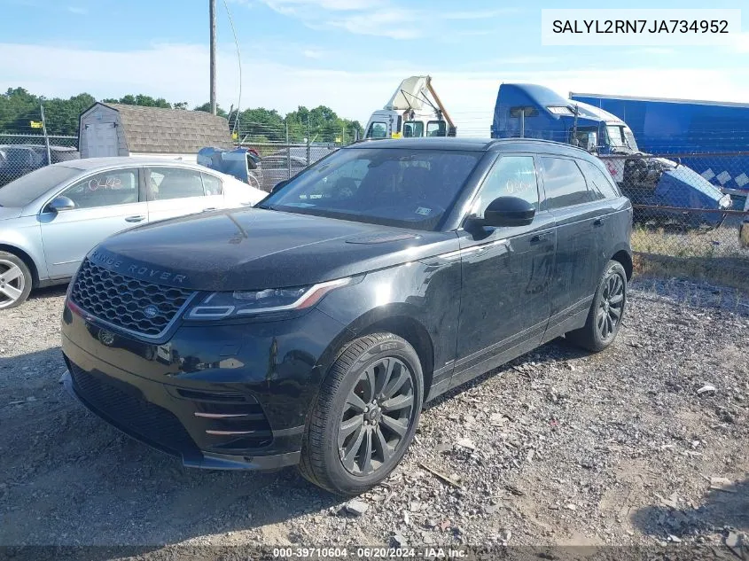 SALYL2RN7JA734952 2018 Land Rover Range Rover Velar D180 Se R-Dynamic