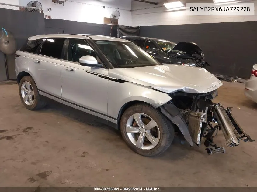 2018 Land Rover Range Rover Velar P250 S VIN: SALYB2RX6JA729228 Lot: 39725081