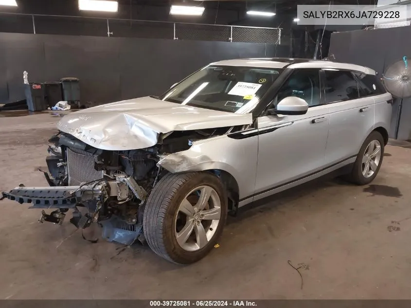 SALYB2RX6JA729228 2018 Land Rover Range Rover Velar P250 S