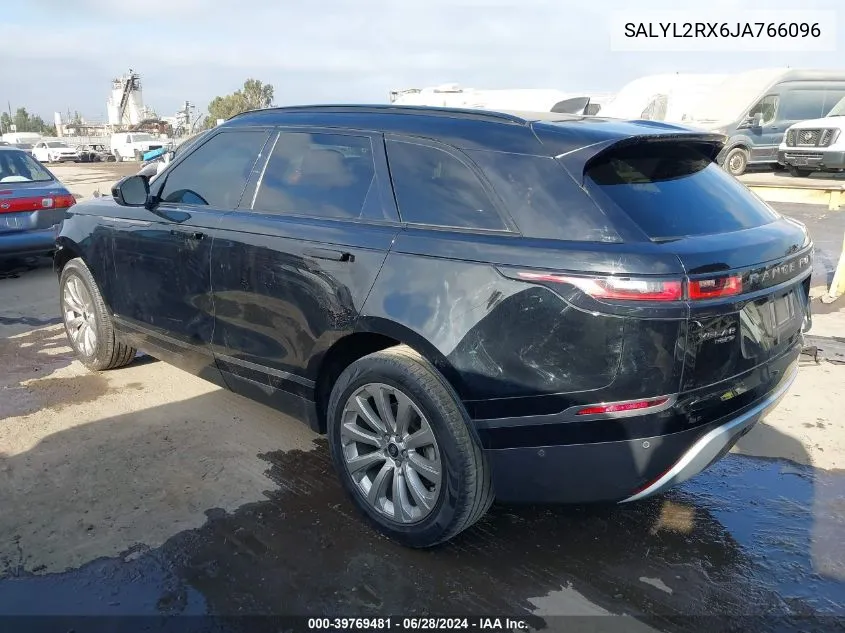 SALYL2RX6JA766096 2018 Land Rover Range Rover Velar P250 Se R-Dynamic