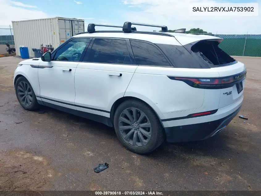 2018 Land Rover Range Rover Velar P380 Se R-Dynamic VIN: SALYL2RVXJA753902 Lot: 39790618