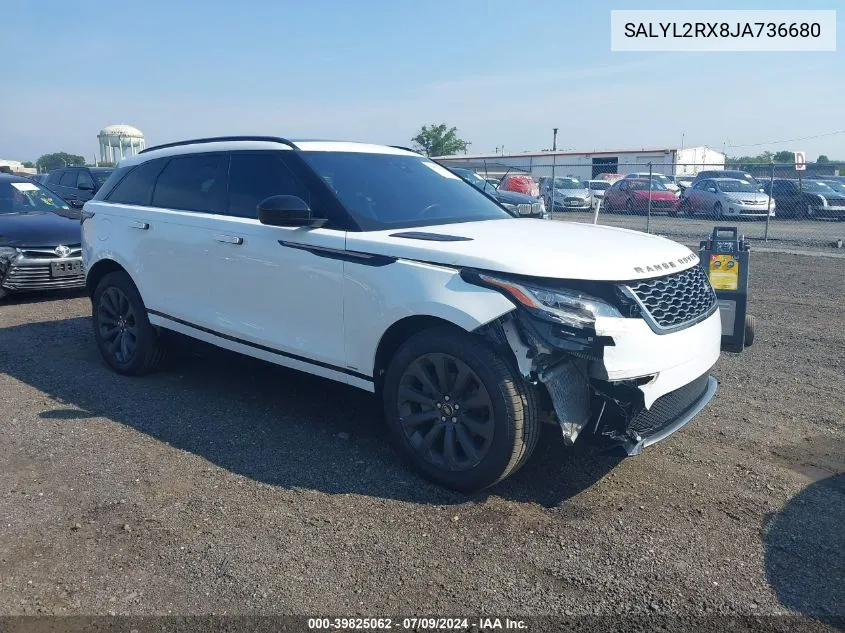 2018 Land Rover Range Rover Velar P250 Se R-Dynamic VIN: SALYL2RX8JA736680 Lot: 39825062