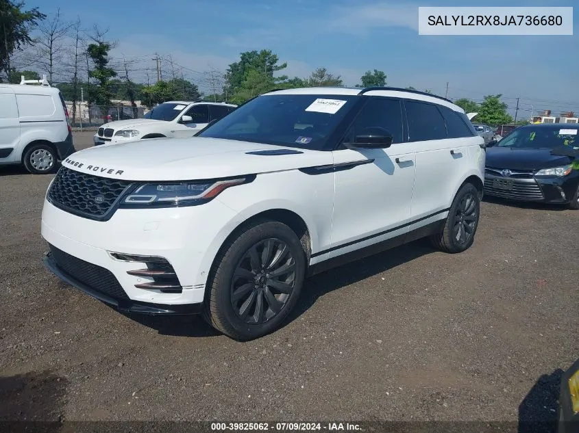 SALYL2RX8JA736680 2018 Land Rover Range Rover Velar P250 Se R-Dynamic