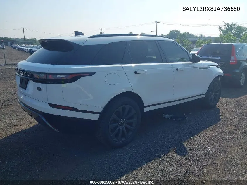 SALYL2RX8JA736680 2018 Land Rover Range Rover Velar P250 Se R-Dynamic