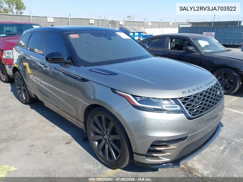 SALYL2RV3JA703522 2018 Land Rover Range Rover Velar P380 Se R-Dynamic