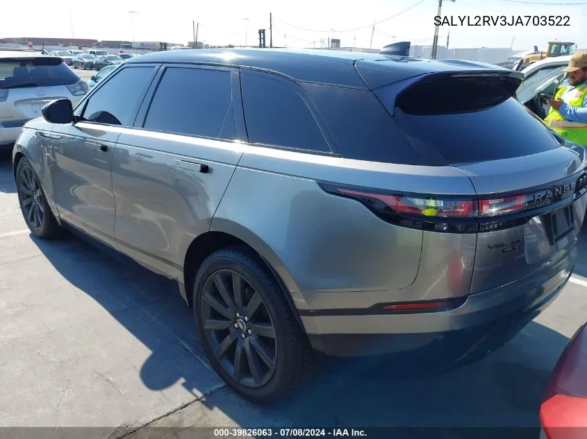 SALYL2RV3JA703522 2018 Land Rover Range Rover Velar P380 Se R-Dynamic