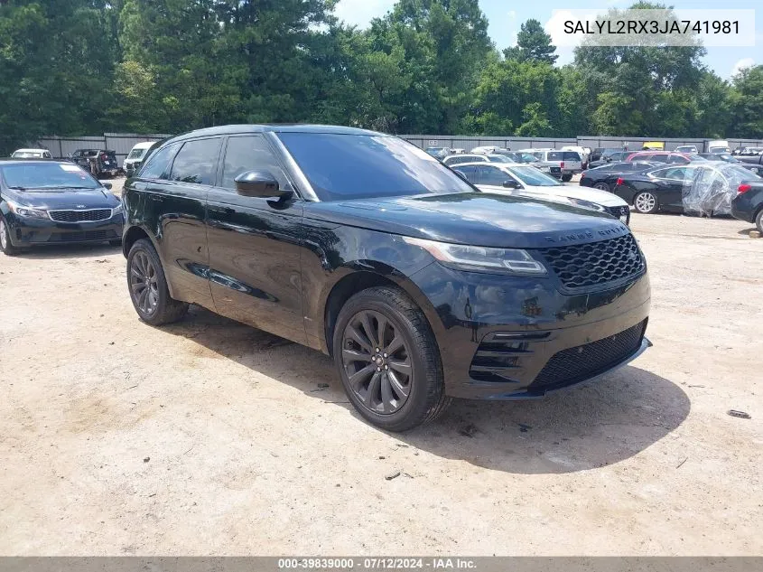 SALYL2RX3JA741981 2018 Land Rover Range Rover Velar P250 Se R-Dynamic