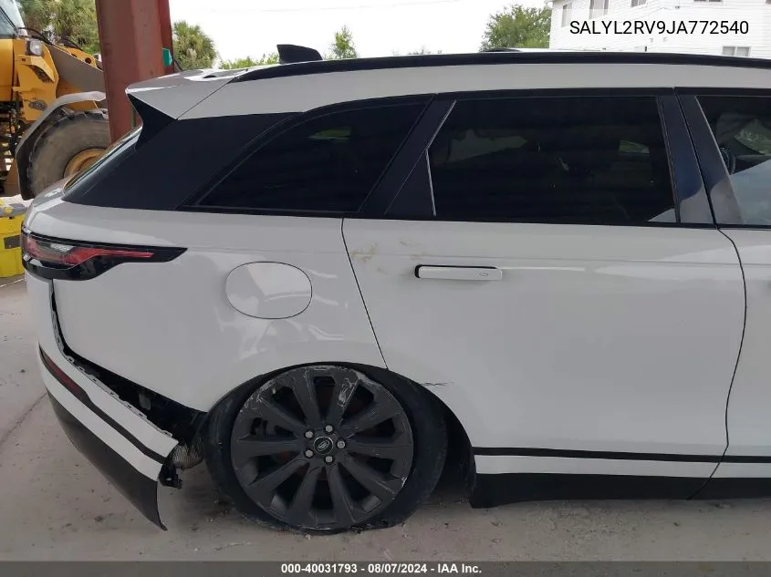 2018 Land Rover Range Rover Velar P380 Se R-Dynamic VIN: SALYL2RV9JA772540 Lot: 40031793