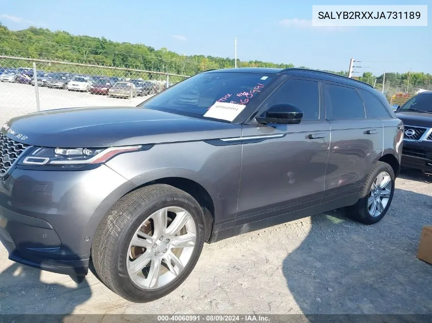 2018 Land Rover Range Rover Velar P250 S VIN: SALYB2RXXJA731189 Lot: 40060991