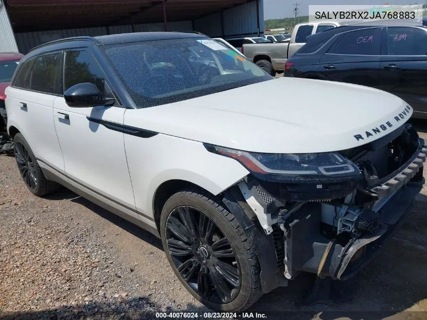 SALYB2RX2JA768883 2018 Land Rover Range Rover Velar P250 S