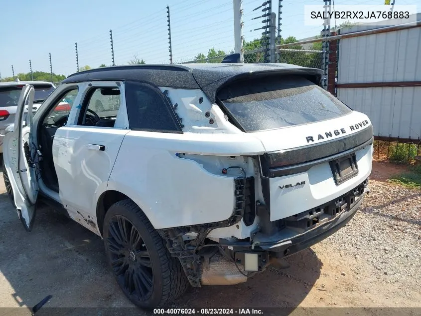 2018 Land Rover Range Rover Velar P250 S VIN: SALYB2RX2JA768883 Lot: 40076024