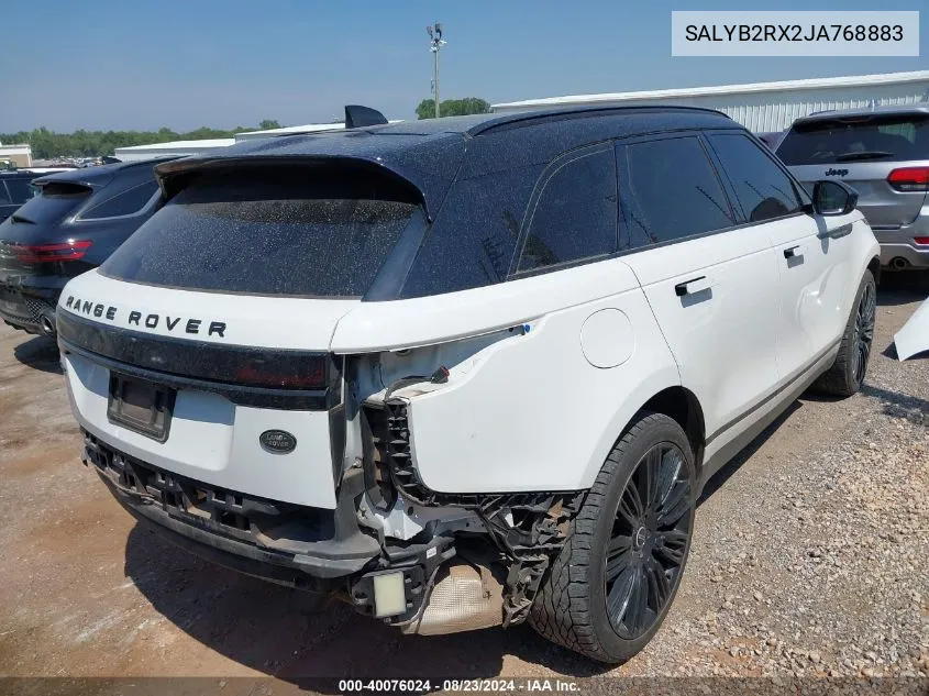 2018 Land Rover Range Rover Velar P250 S VIN: SALYB2RX2JA768883 Lot: 40076024