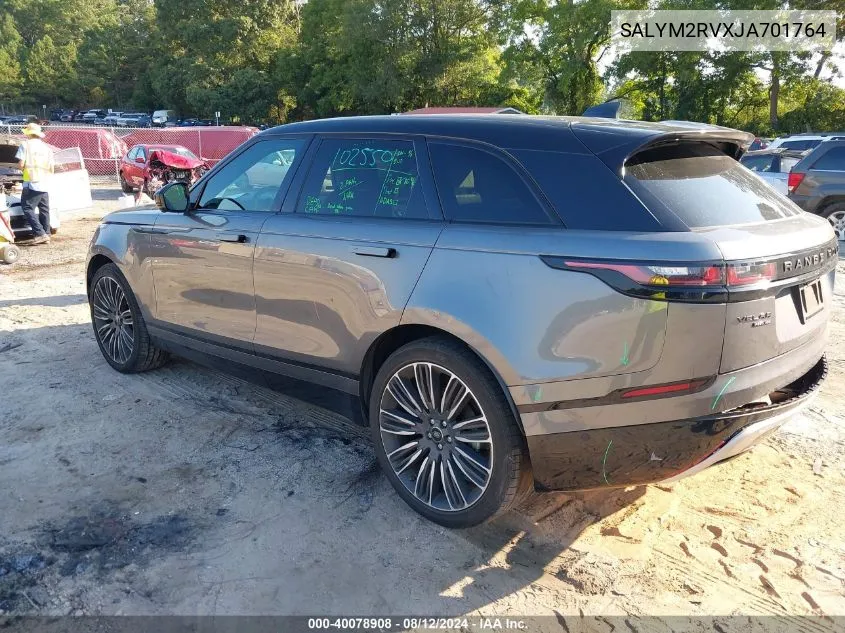 2018 Land Rover Range Rover Velar P380 First Edition/P380 Hse R-Dynamic VIN: SALYM2RVXJA701764 Lot: 40078908