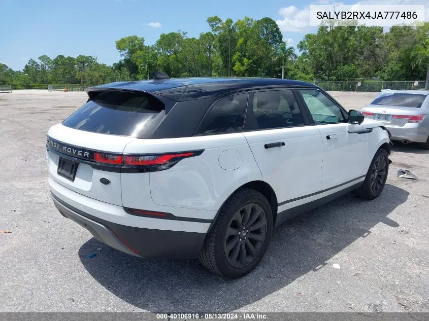 SALYB2RX4JA777486 2018 Land Rover Range Rover Velar P250 S