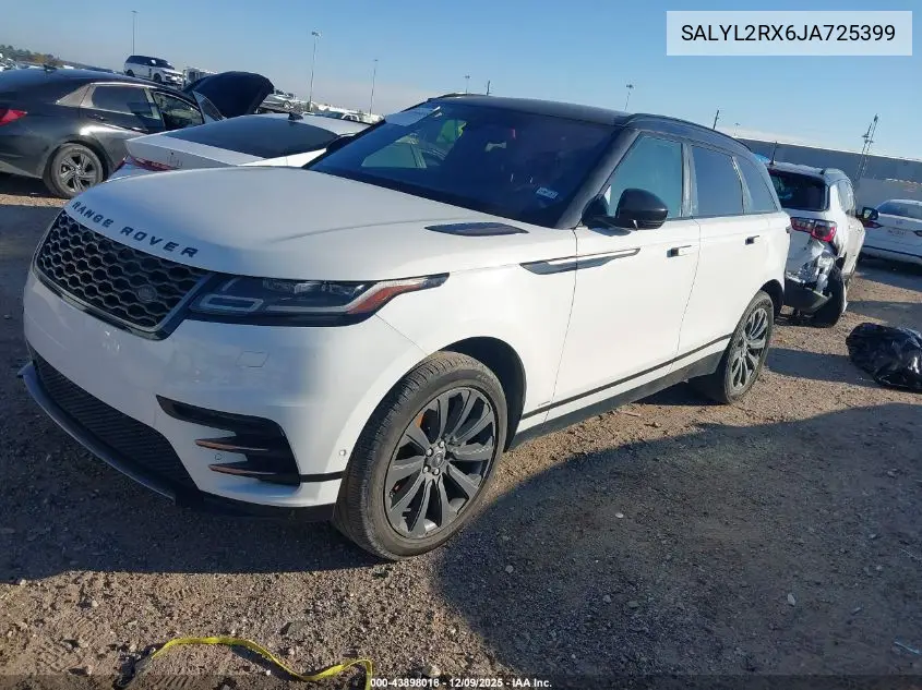 SALYL2RX6JA725399 2018 Land Rover Range Rover Velar P250 Se R-Dynamic