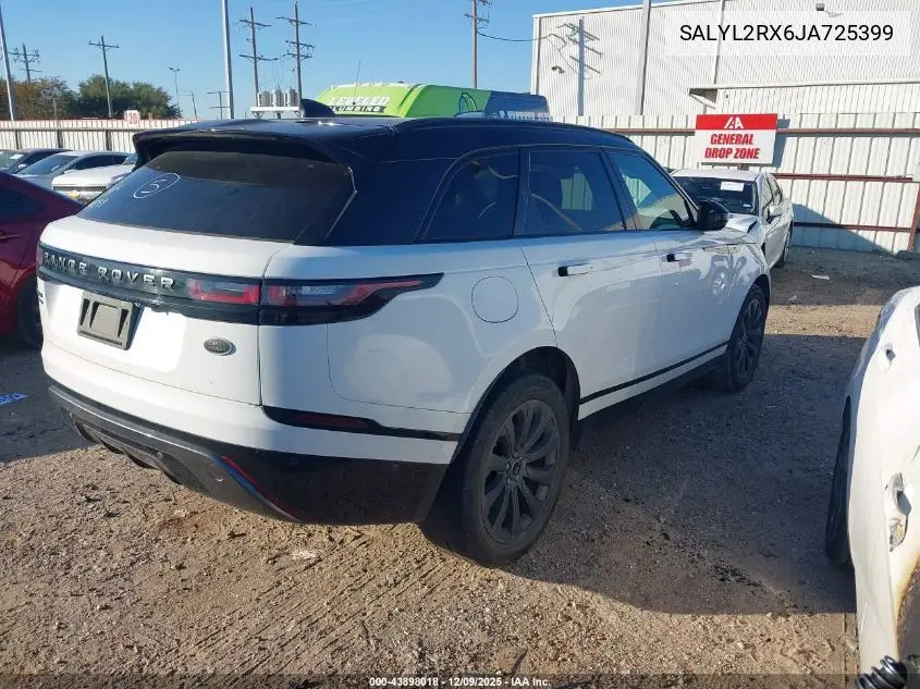 SALYL2RX6JA725399 2018 Land Rover Range Rover Velar P250 Se R-Dynamic