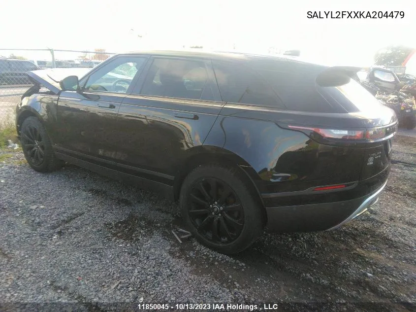 2019 Land Rover Range Rover Velar R-Dynamic Se VIN: SALYL2FXXKA204479 Lot: 11850045