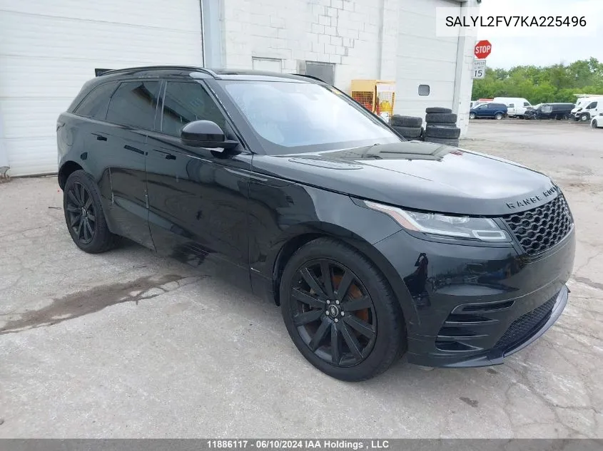 2019 Land Rover Range Rover Velar S VIN: SALYL2FV7KA225496 Lot: 11886117