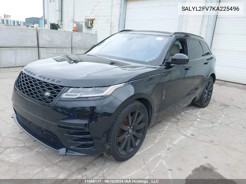 SALYL2FV7KA225496 2019 Land Rover Range Rover Velar S