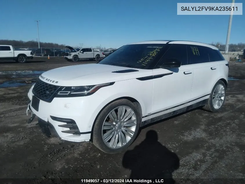 SALYL2FV9KA235611 2019 Land Rover Range Rover Velar