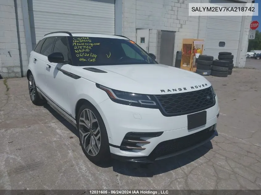 SALYM2EV7KA218742 2019 Land Rover Range Rover Velar