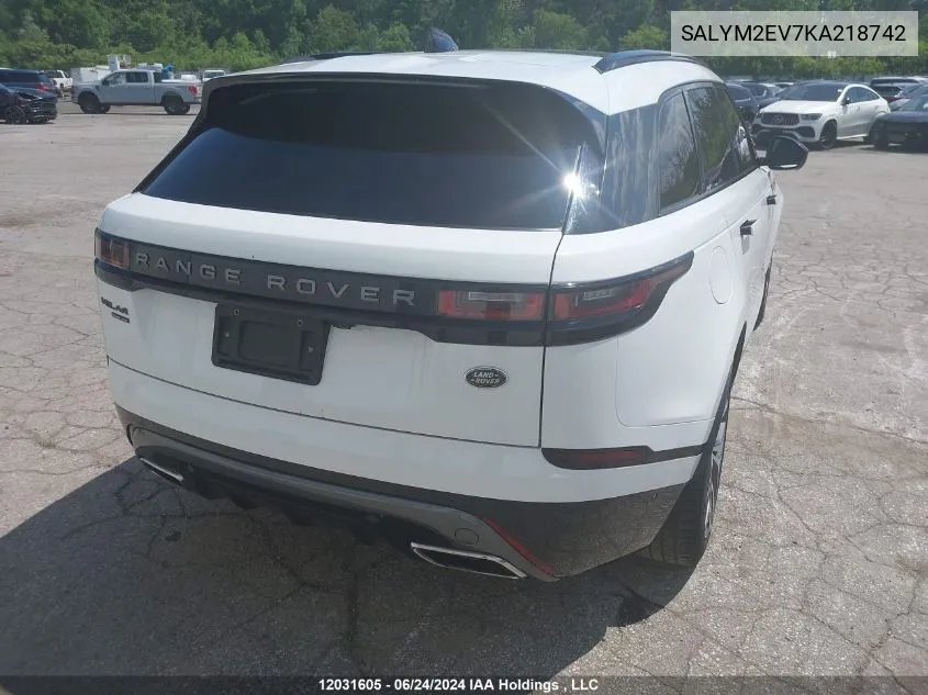 SALYM2EV7KA218742 2019 Land Rover Range Rover Velar