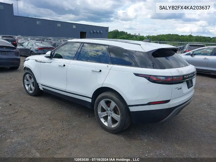 SALYB2FX4KA203637 2019 Land Rover Range Rover Velar