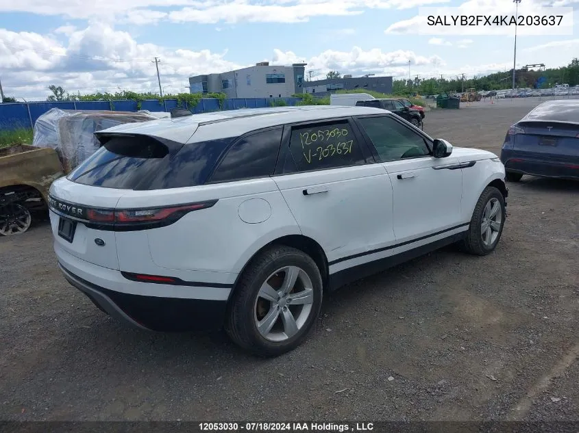 SALYB2FX4KA203637 2019 Land Rover Range Rover Velar