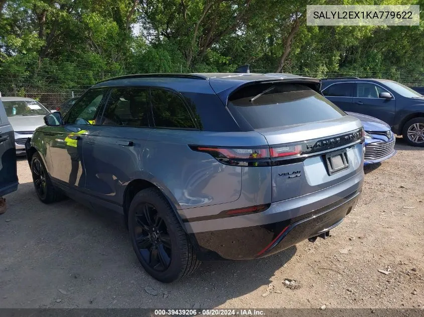 2019 Land Rover Range Rover Velar P250 R-Dynamic Se VIN: SALYL2EX1KA779622 Lot: 39439206