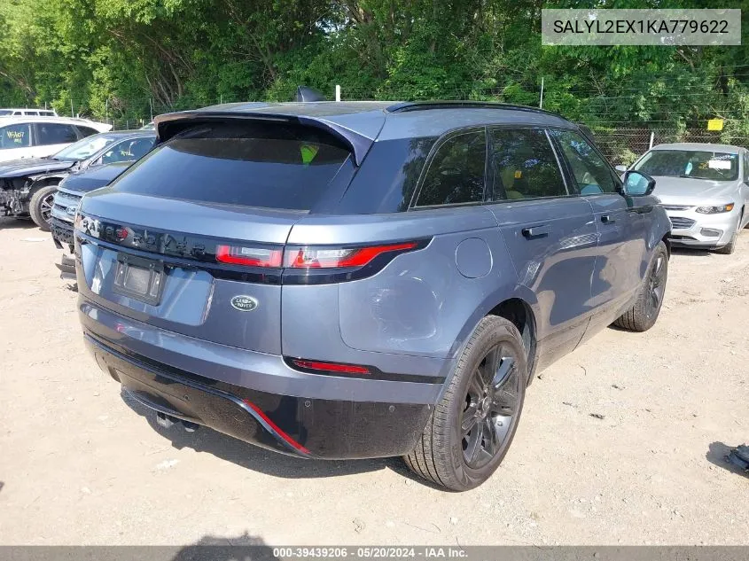 2019 Land Rover Range Rover Velar P250 R-Dynamic Se VIN: SALYL2EX1KA779622 Lot: 39439206