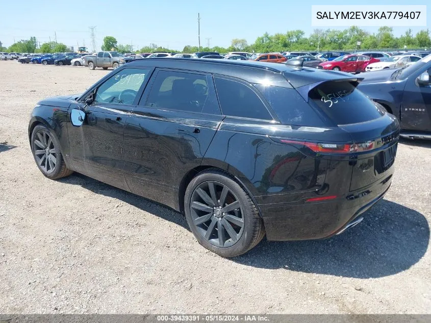 2019 Land Rover Range Rover Velar P380 R-Dynamic Hse VIN: SALYM2EV3KA779407 Lot: 39439391