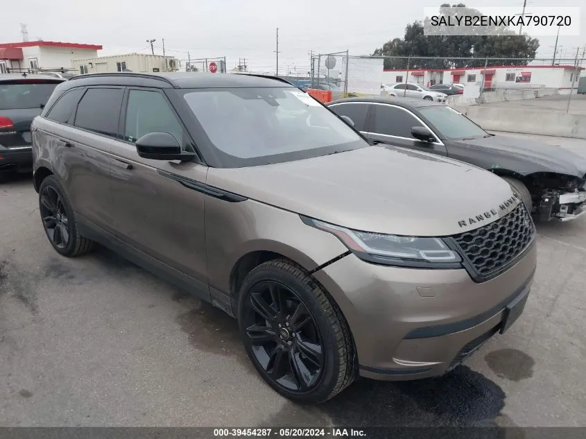 2019 Land Rover Range Rover Velar D180 S VIN: SALYB2ENXKA790720 Lot: 39454287