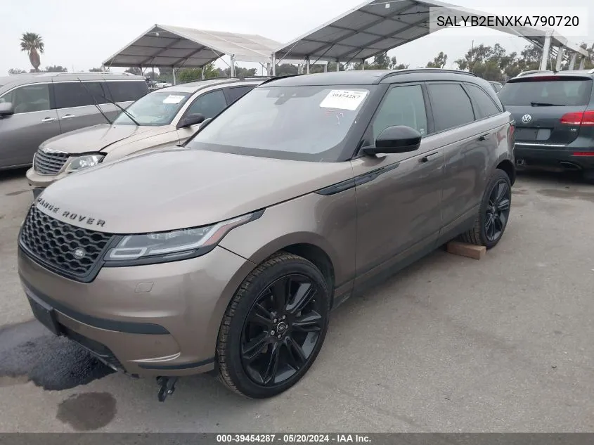 2019 Land Rover Range Rover Velar D180 S VIN: SALYB2ENXKA790720 Lot: 39454287