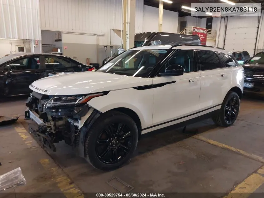 2019 Land Rover Range Rover Velar D180 S VIN: SALYB2EN8KA783118 Lot: 39529754