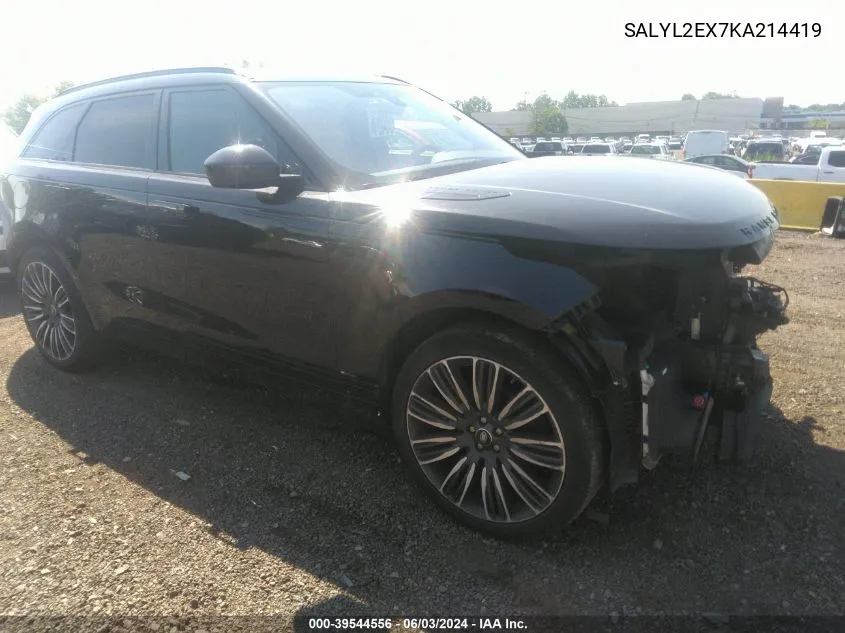 SALYL2EX7KA214419 2019 Land Rover Range Rover Velar P250 R-Dynamic Se