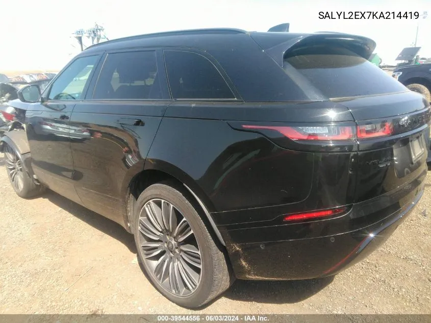 2019 Land Rover Range Rover Velar P250 R-Dynamic Se VIN: SALYL2EX7KA214419 Lot: 39544556