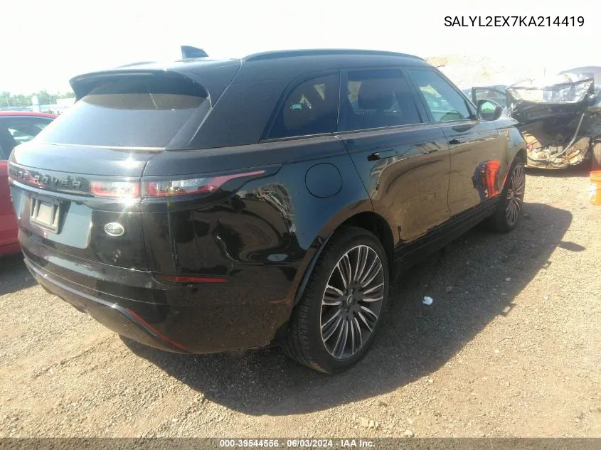 SALYL2EX7KA214419 2019 Land Rover Range Rover Velar P250 R-Dynamic Se