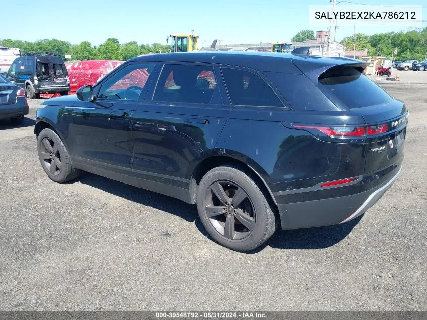 SALYB2EX2KA786212 2019 Land Rover Range Rover Velar P250 S