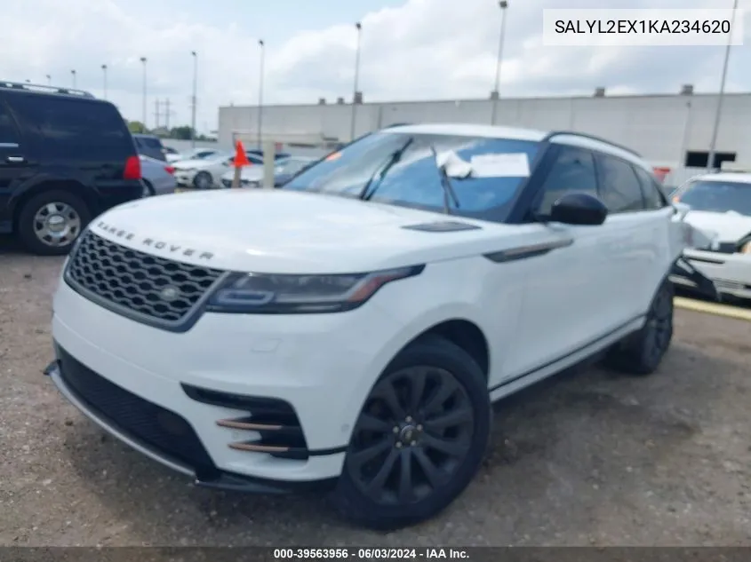 SALYL2EX1KA234620 2019 Land Rover Range Rover Velar P250 R-Dynamic Se