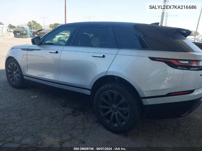 SALYL2EX7KA216686 2019 Land Rover Range Rover Velar P250 R-Dynamic Se